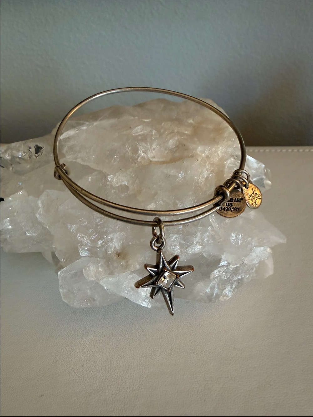 Alex and Ani Gold Starburst Charm Bangle Bracelet